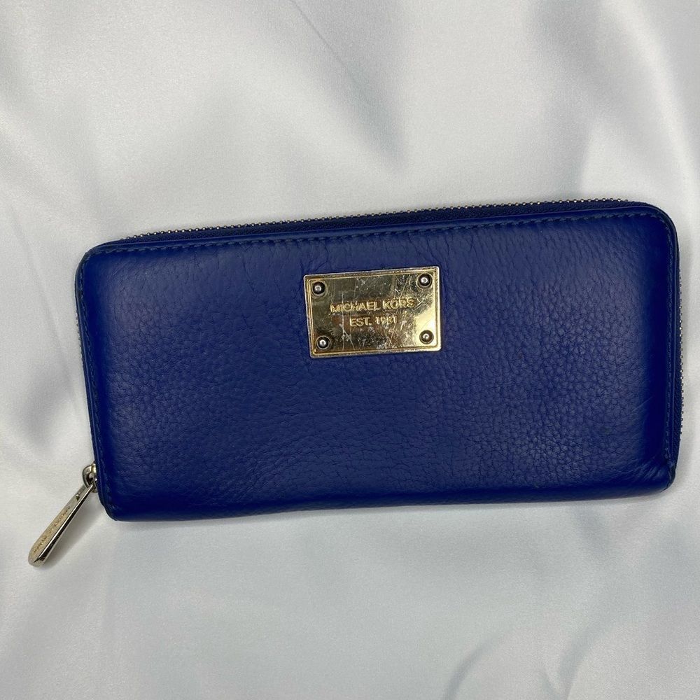 Michael Kors Jet Set Travel Large Continental Wallet (Navy Blue)